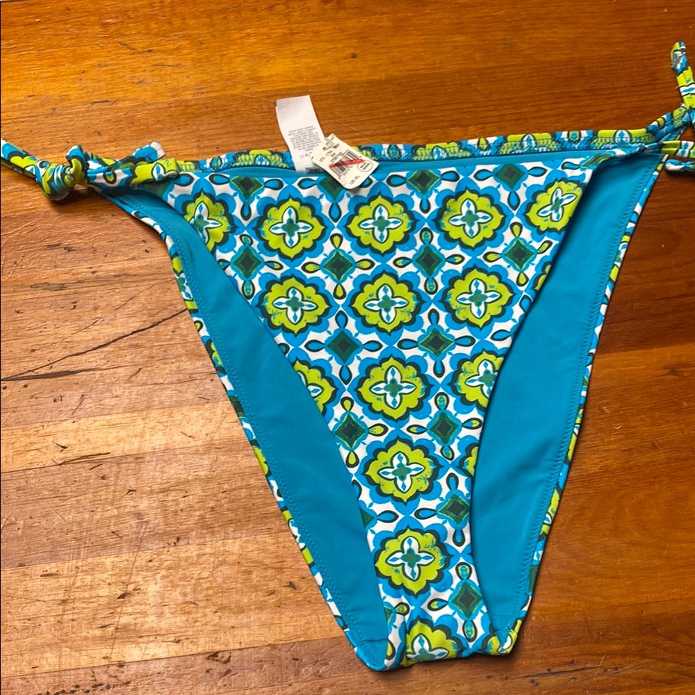 Aerie Blue and Green Cheekiest Bikini Bottom